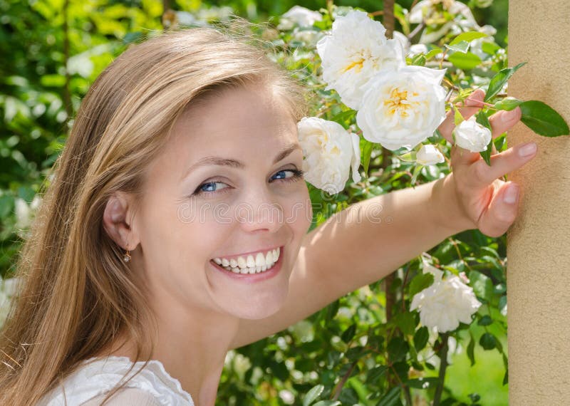 Woman with a beautiful smile and healthy teeth