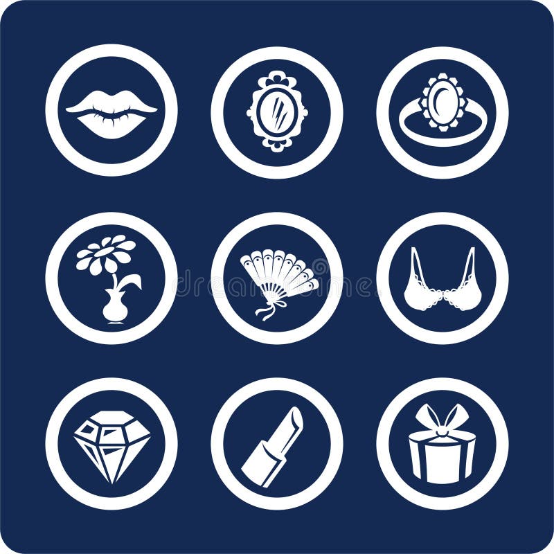 Woman and Beauty icons (set 8, part 2) royalty free illustration Woman and Beauty icons (set 8, part 2) royalty free illustration