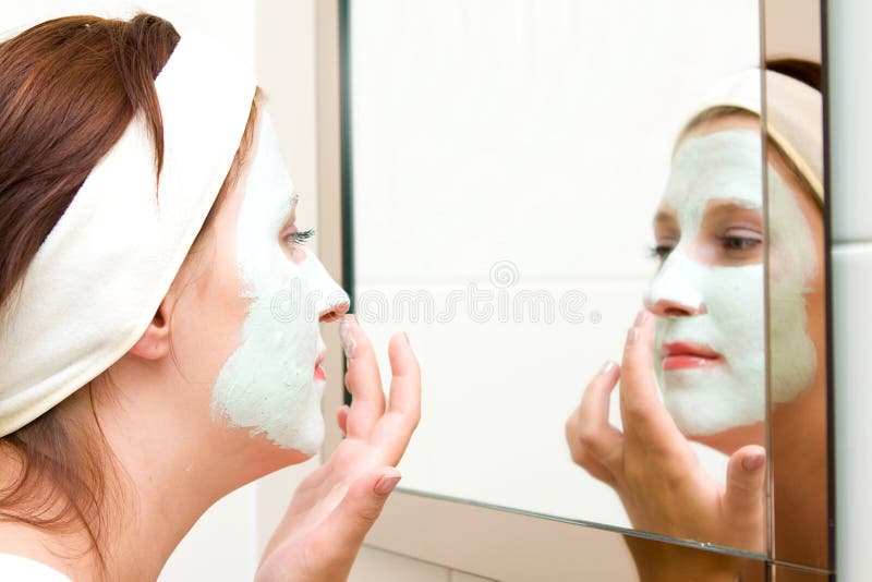 Woman with beauty mask