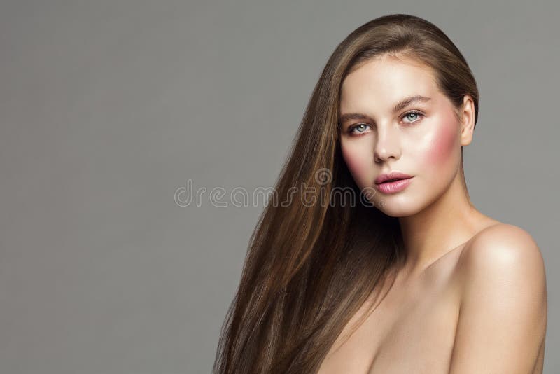 Woman Beauty Portrait, Fashion Model Makeup and Long Straight Hair, Beautiful Girl stock images Woman Beauty Portrait, Fashion Model Makeup and Long Straight Hair, Beautiful Girl stock images