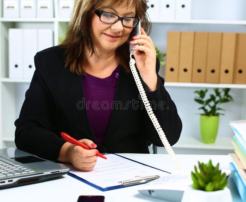 The woman behind the desk in the Office