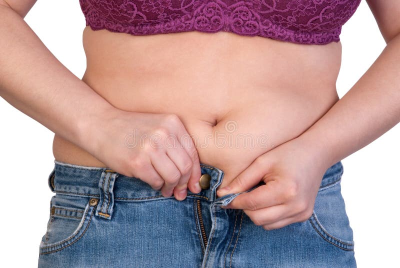 Woman Belly Fat Hanging Over Jeans Stock Photos - Free & Royalty-Free Stock  Photos from Dreamstime