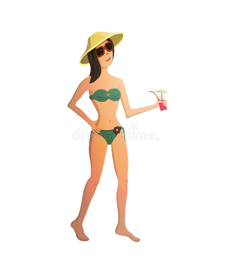 Woman In Bikini Stock Vector Illustration Of Beach Isolated 54735703