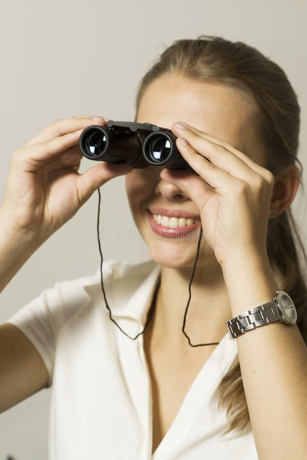 Woman with Binoculars stock photo. Image of american, woman 7138392