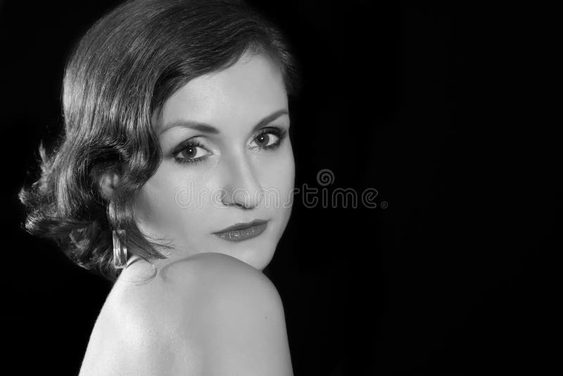Woman in black and white stock image. Image of black - 45540191