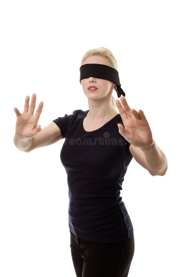 woman blindfolded, Stock image