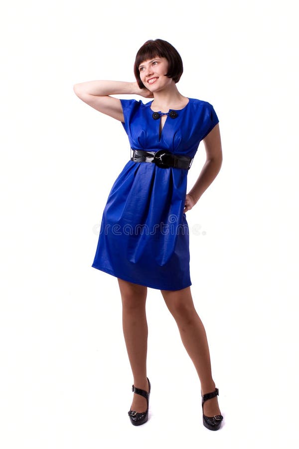 Woman In Blue Dress Stock Photo Image Of Style Sensuality 14556732