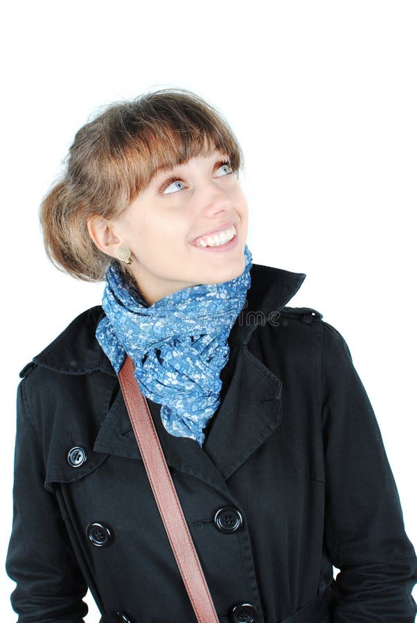 Woman with a blue scarf