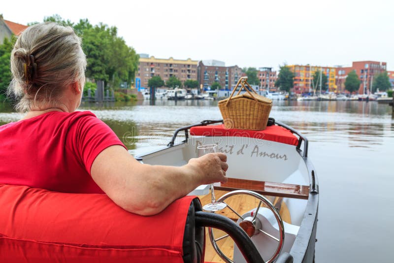 Woman in Boat with Picnic Basket Editorial Image Image of europe