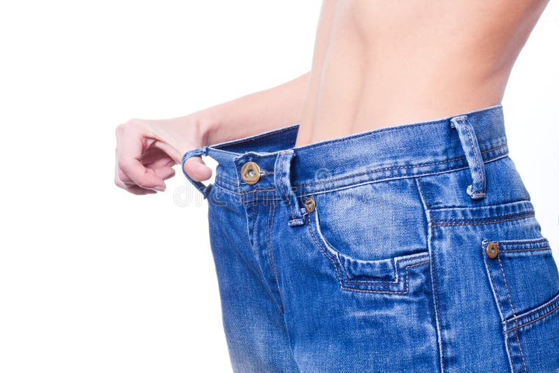 Woman body after losing weight stock photos