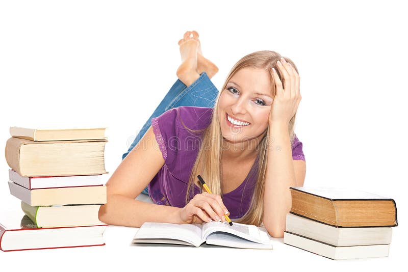 Woman with books