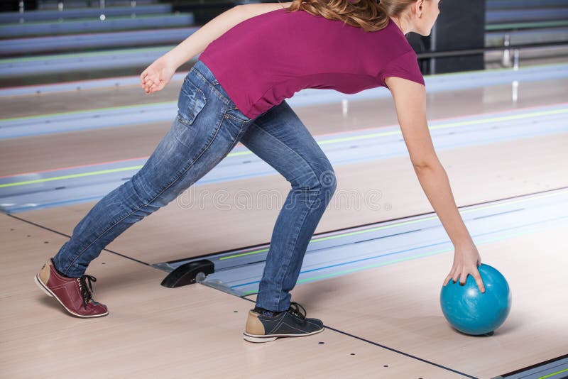 Woman Bowling. stock image. Image of ball, picking, beautiful 36946983