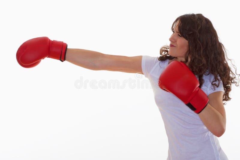 Woman with boxing gloves