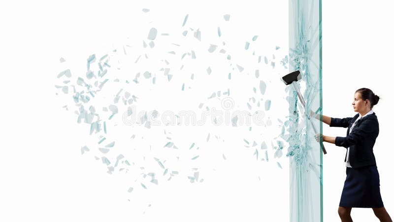 Woman breaking glass stock photography Woman breaking glass stock photography