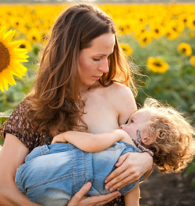 Woman breastfeeding baby