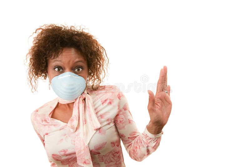 Woman with breathing mask royalty free stock photos