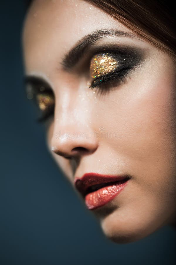 Woman with bright makeup stock photo. Image of glamour - 36519554