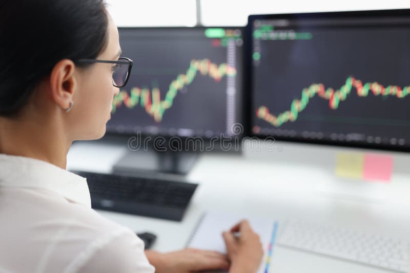 Studying the stock market stock photo. Image of business 163898