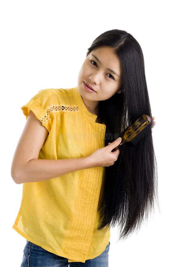 Woman Brushing Her Hair Stock Image Image Of Brus