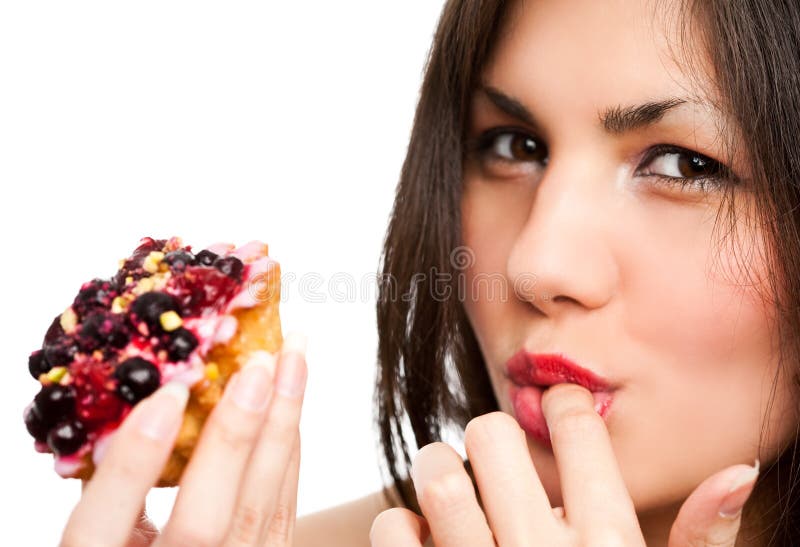 Woman with cake