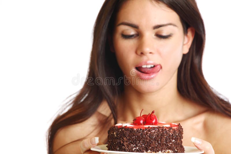 Woman and cake