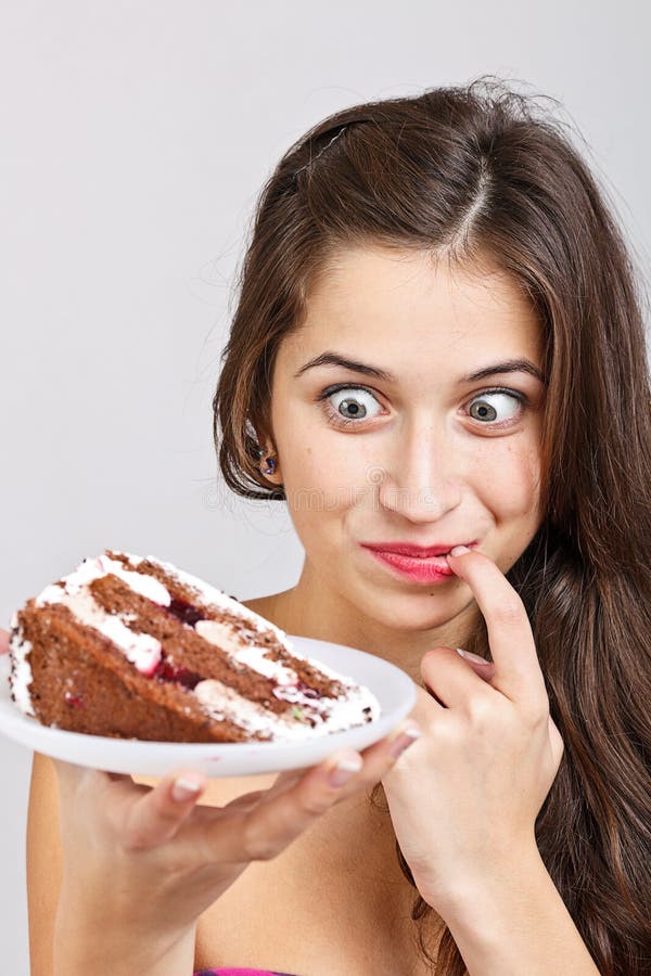 Woman with a cake stock image. Image of sweet, look, freshness 28600009