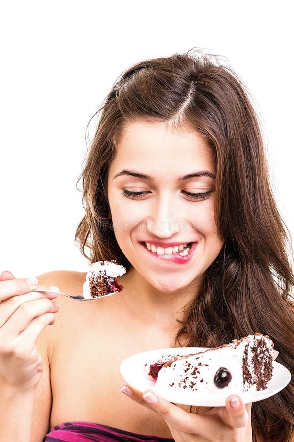 Woman with a cake stock image. Image of isolated, cook 28333009