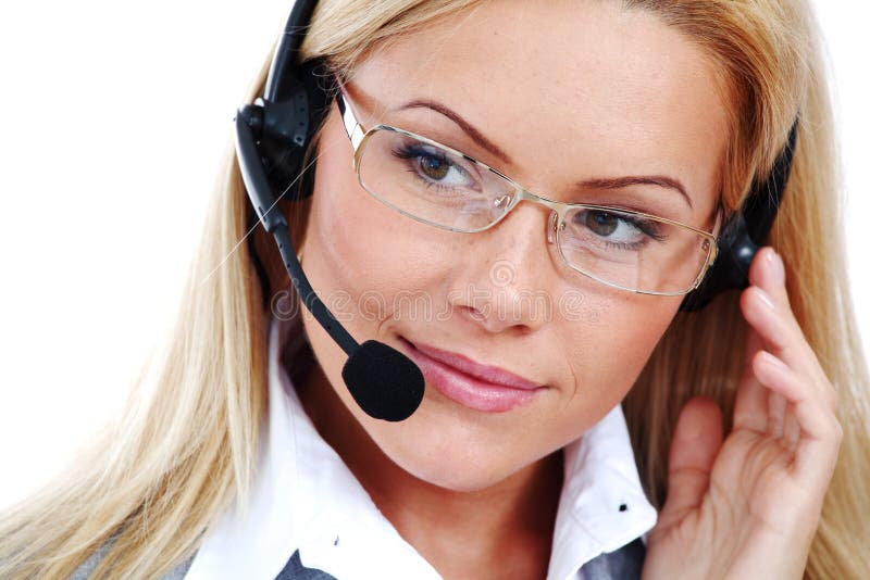 Woman call with headset