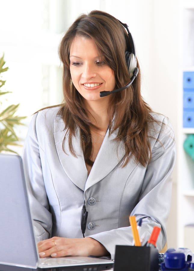 woman calling on phone at home office