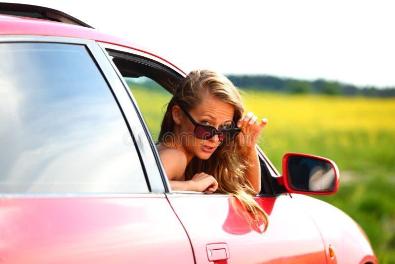 Woman in car