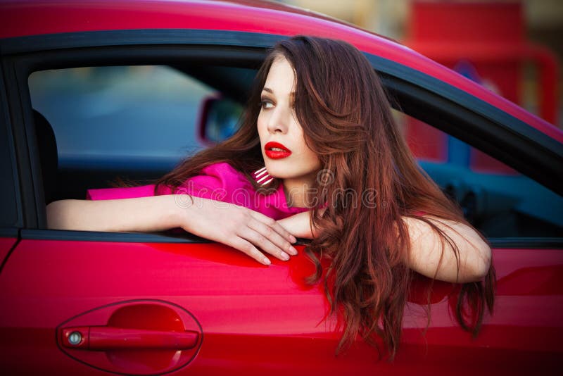 Woman in car