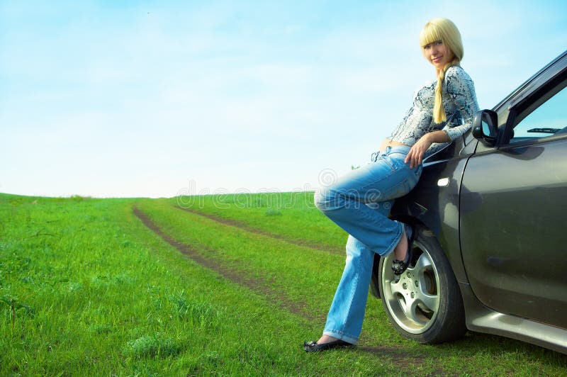 Woman and car