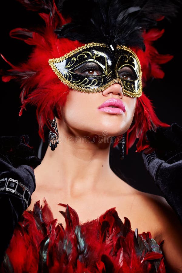 Woman with carnival mask stock image. Image of face, female - 22299897