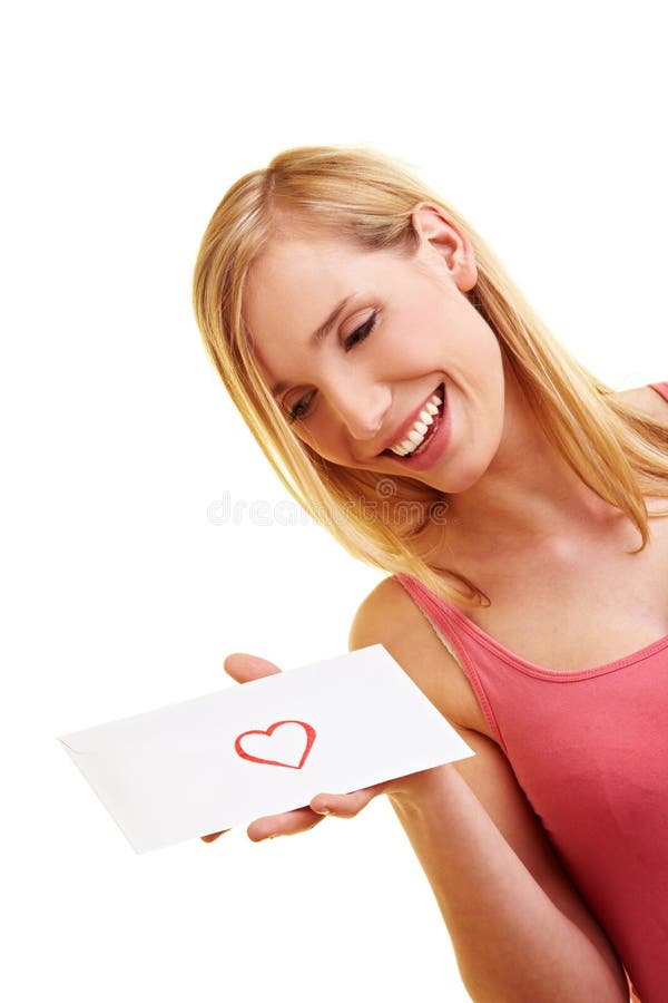 Woman carrying a love letter