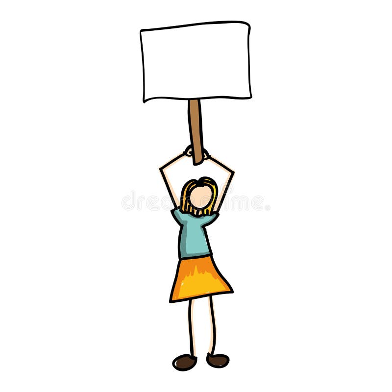 Cute Cartoon Girl Holding Blank Sign Stock Illustrations 612 Cute Cartoon Girl Holding Blank 