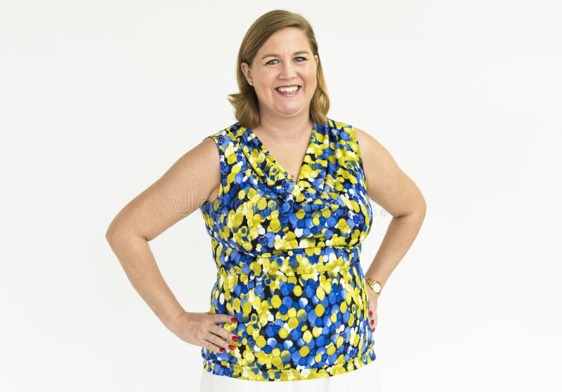Woman Cheerful Studio Portrait Concept royalty free stock photos Woman Cheerful Studio Portrait Concept royalty free stock photos