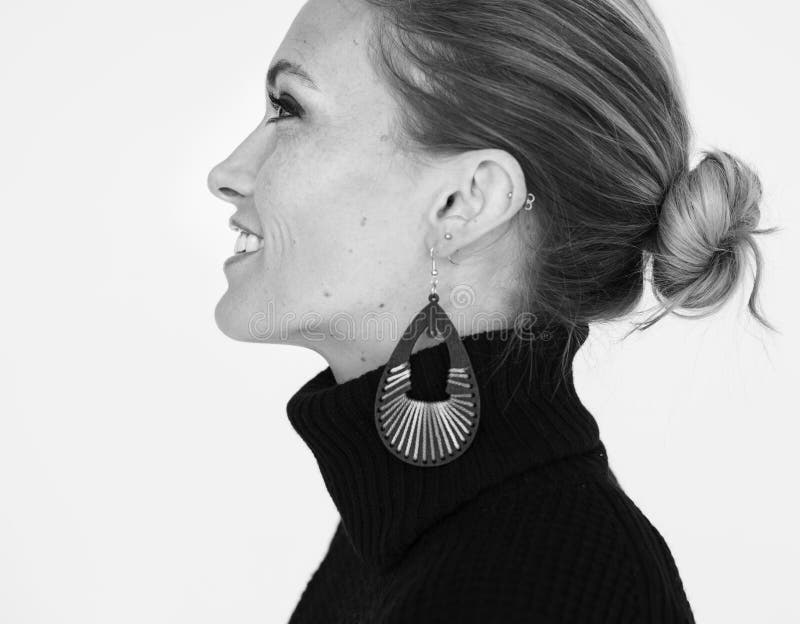 Woman Cheerful Studio Portrait Concept stock photos