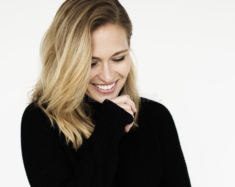 Woman Cheerful Studio Portrait Concept royalty free stock photos