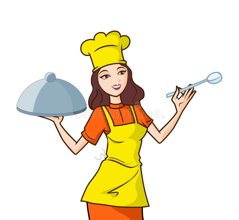 Woman chef illustration stock vector. Illustration of food - 211531695