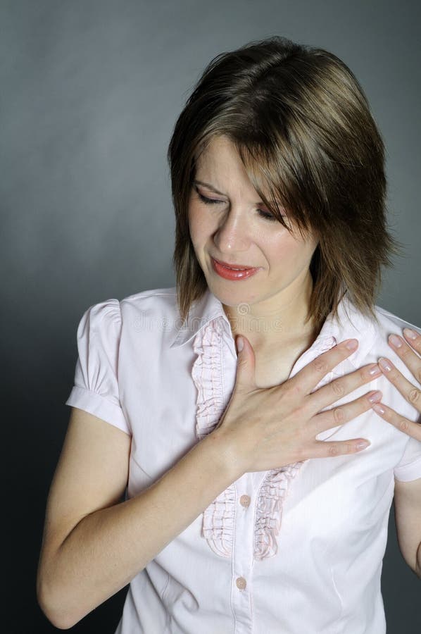 Woman with chest pain