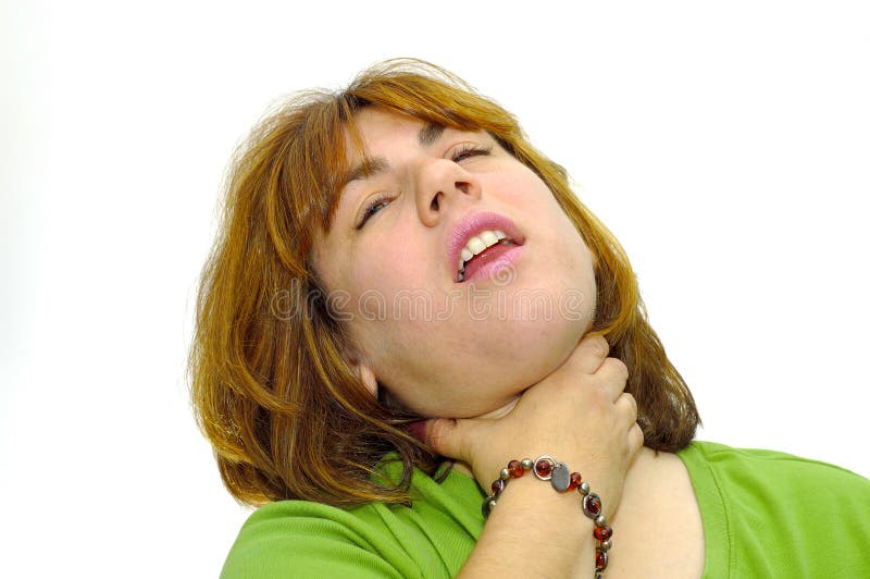 Woman Choking herself stock photo. Image of woman, adult 130968