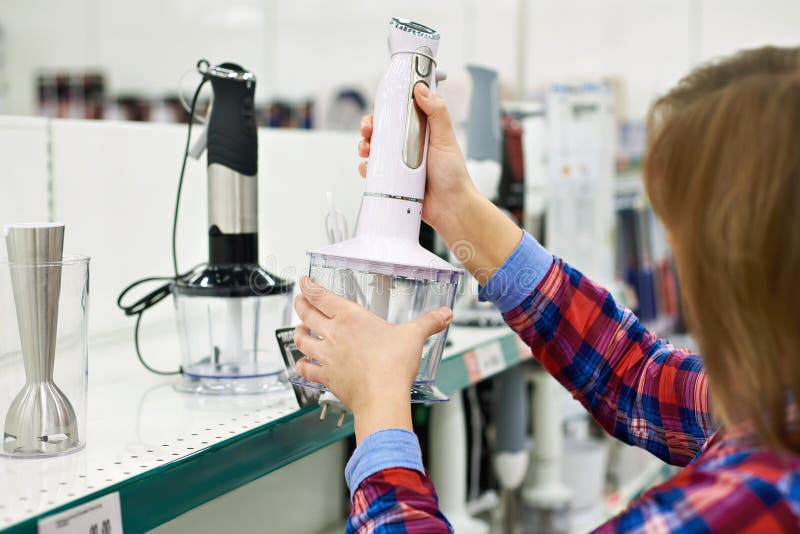 Woman Chooses Blender Store Stock Photos Free & RoyaltyFree Stock