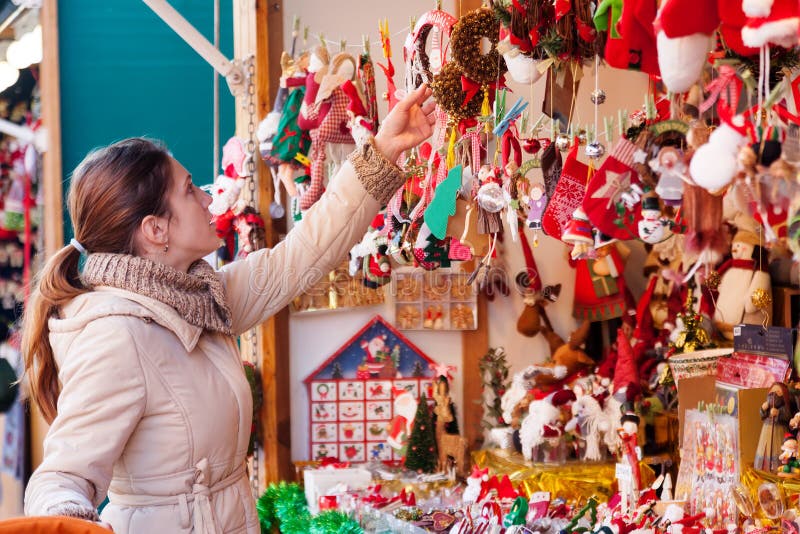 Woman at Christmas market