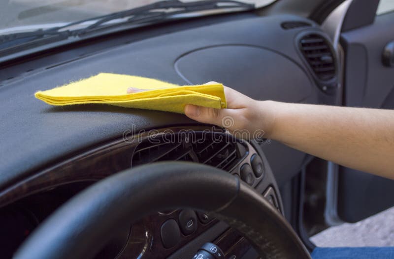 Woman Cleaning The Car Interior Stock Photo Image Of