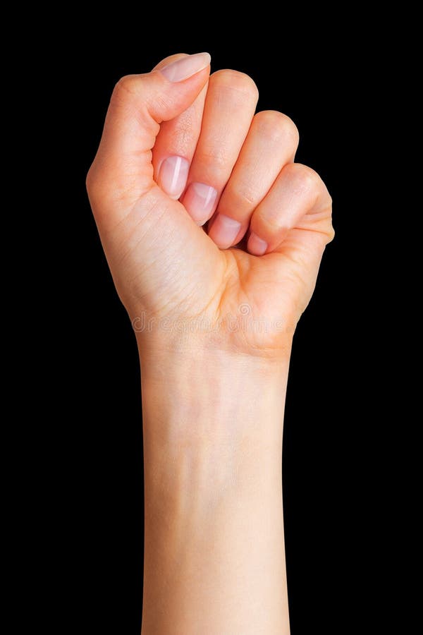 Woman Clenched Fist Concept Of Unity Fight Or Cooperation Stock Photo