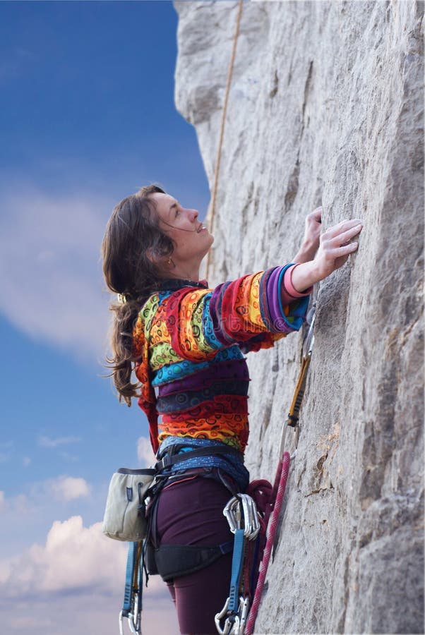 Woman climber stock image. Image of rest, climb, outdoor 24381945