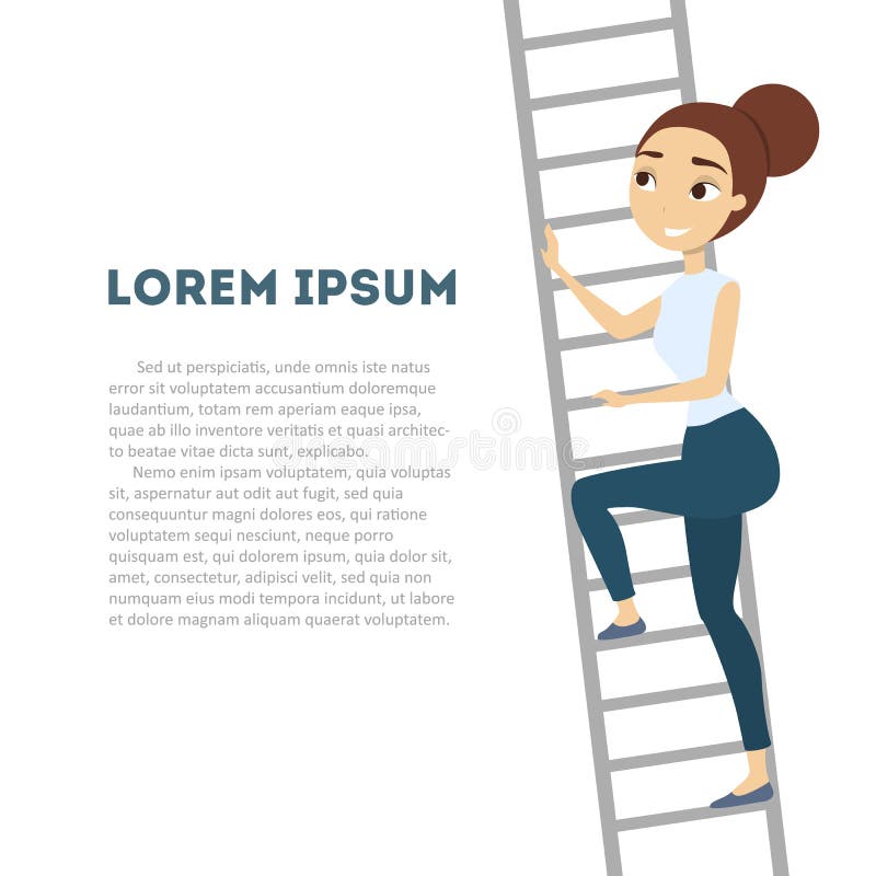 Woman Climbing Ladder Stock Illustrations 1,462 Woman Climbing Ladder