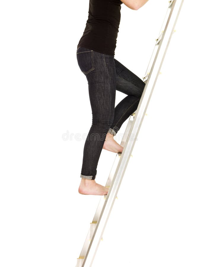 Woman Climbing Up The Ladder Stock Image Image of professional, adult