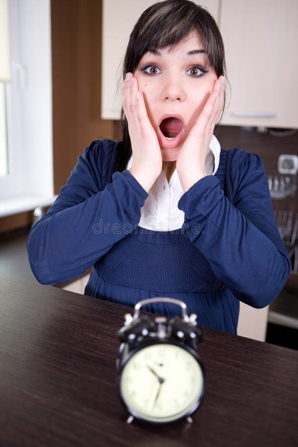 Woman with clock