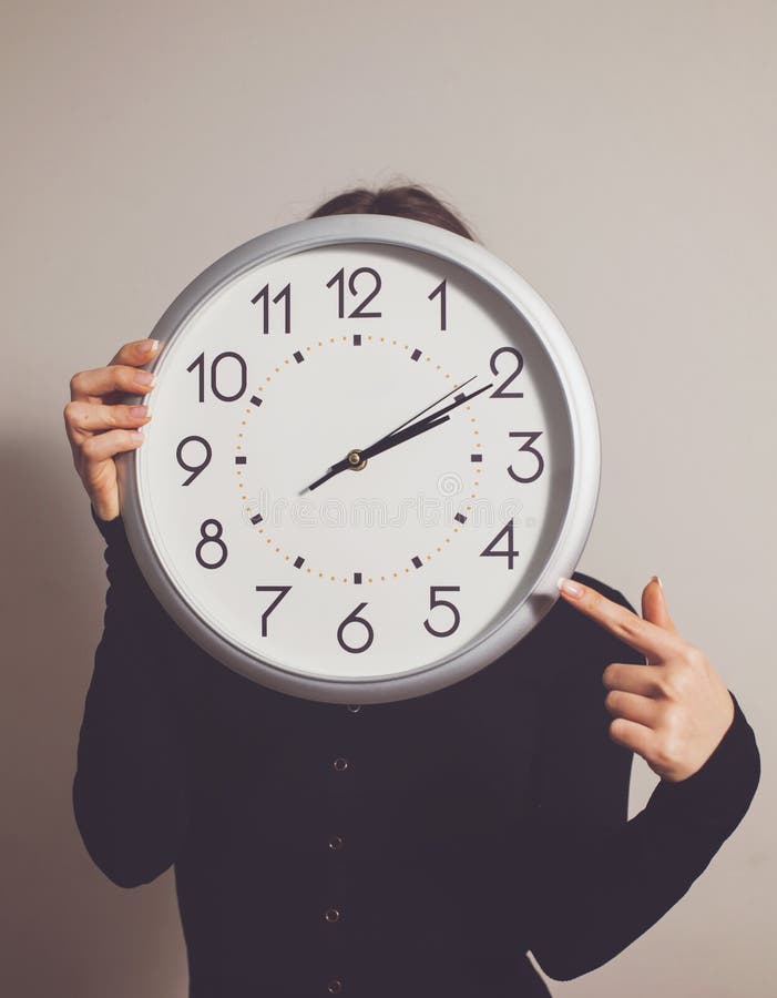 Woman with clock